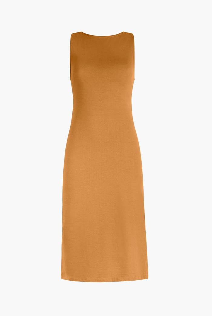 Jersey Dress with Adjustable Self-Fabric Straps