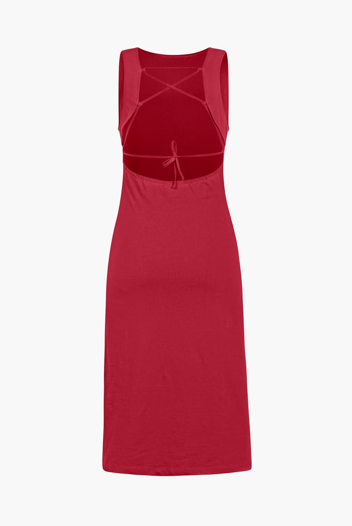 Jersey Dress with Adjustable Self-Fabric Straps
