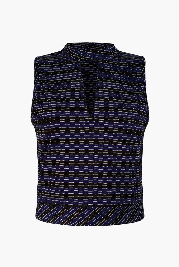 High Neck V-Cut Crop Top