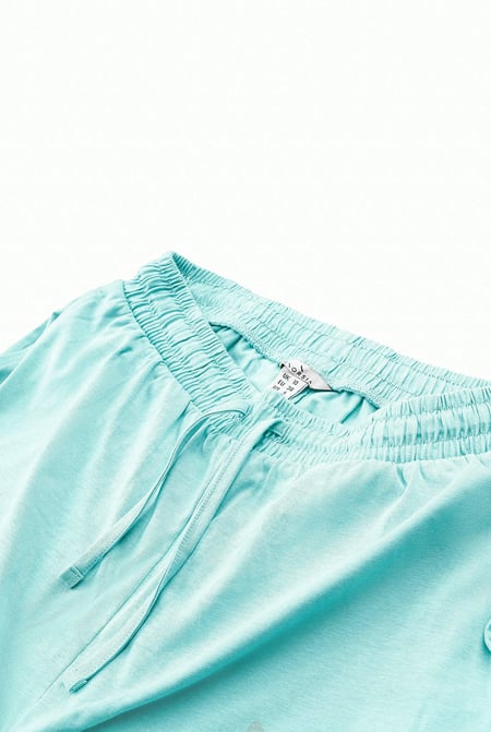 Women's Blue Essential Shorts with Frill Hem