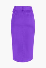 Button Detail Midaxi Skirt with Buckle Belt