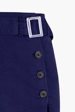 Button Detail Midaxi Skirt with Buckle Belt