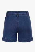 Belted Denim Shorts with Paperbag Waist