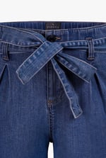 Belted Denim Shorts with Paperbag Waist