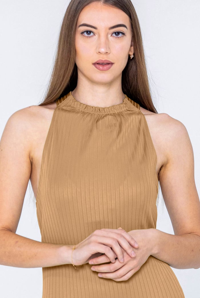Halter Neck Dress with Criss-Cross Back