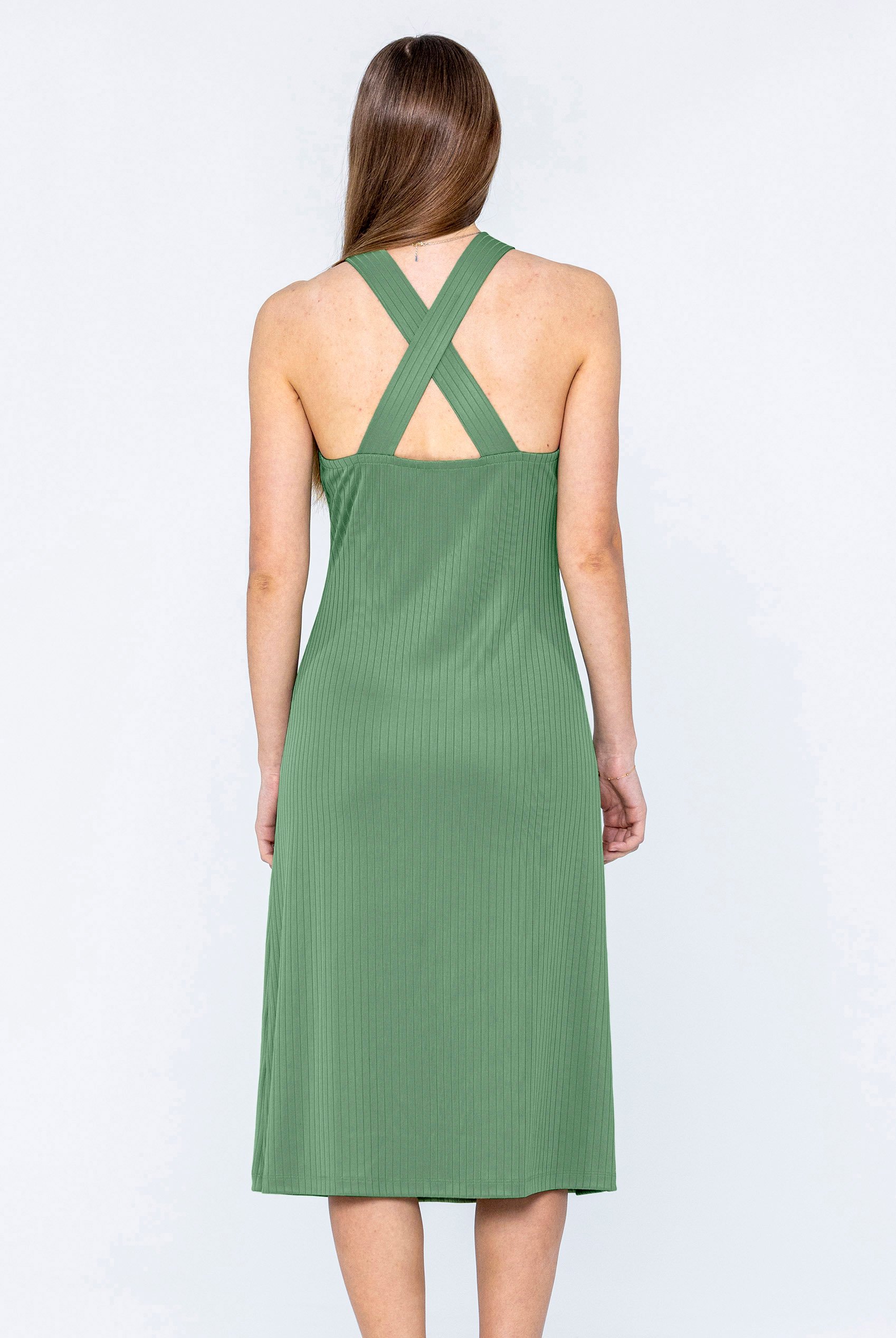 Halter Neck Dress with Criss-Cross Back