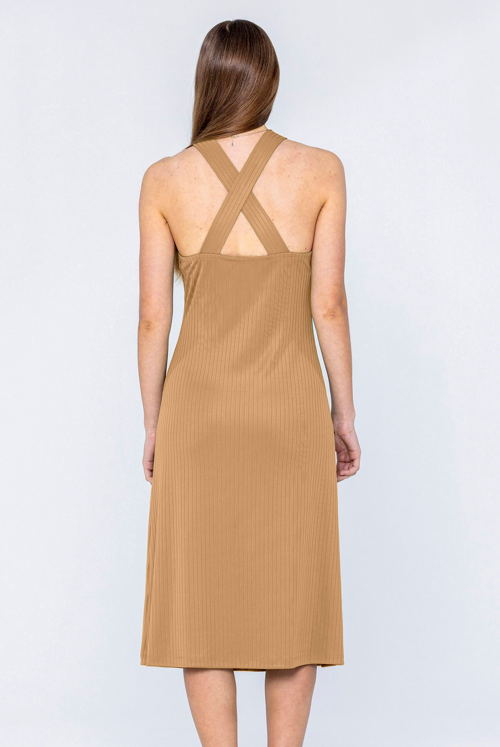 Halter Neck Dress with Criss-Cross Back