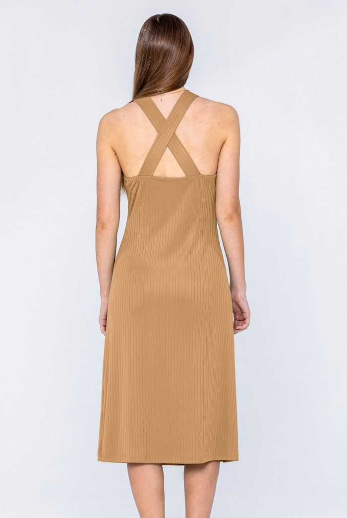 Halter Neck Dress with Criss-Cross Back