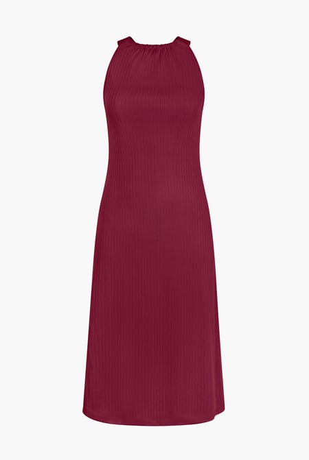 Red Halter Neck Dress with Criss-Cross Back