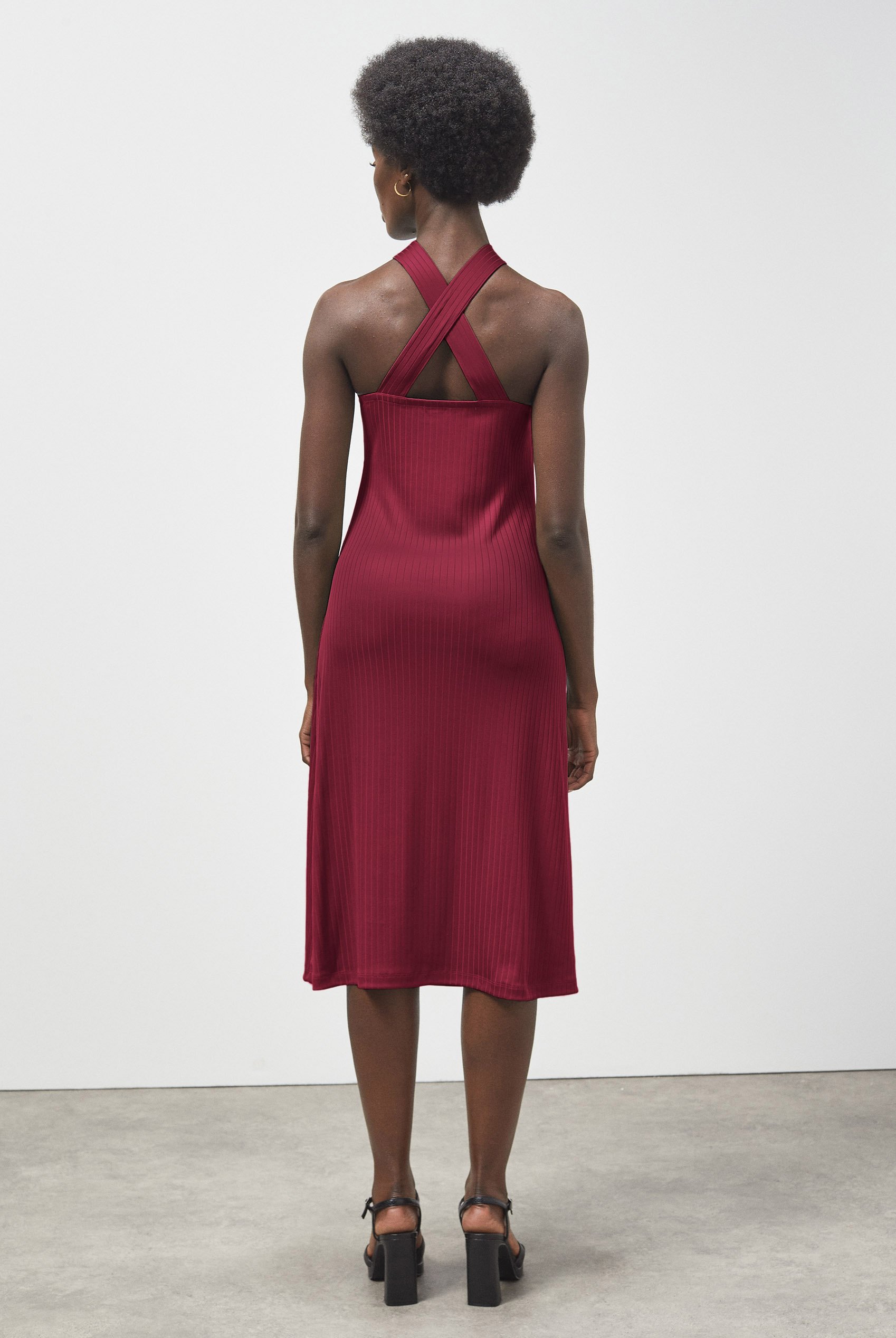 Halter Neck Dress with Criss-Cross Back