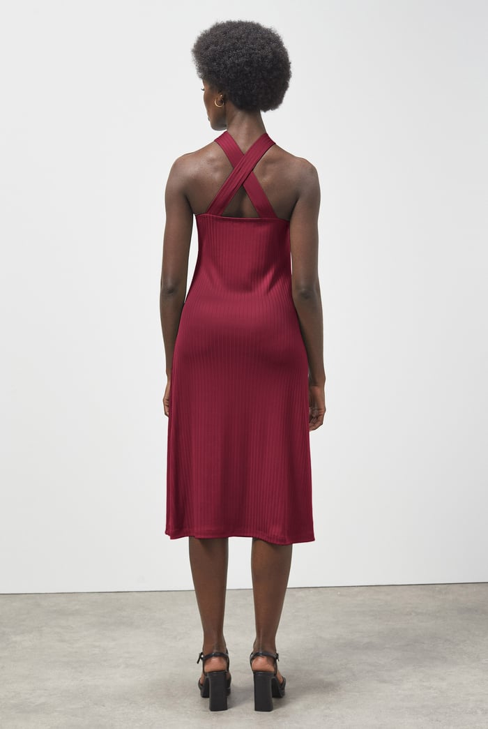 Halter Neck Dress with Criss-Cross Back