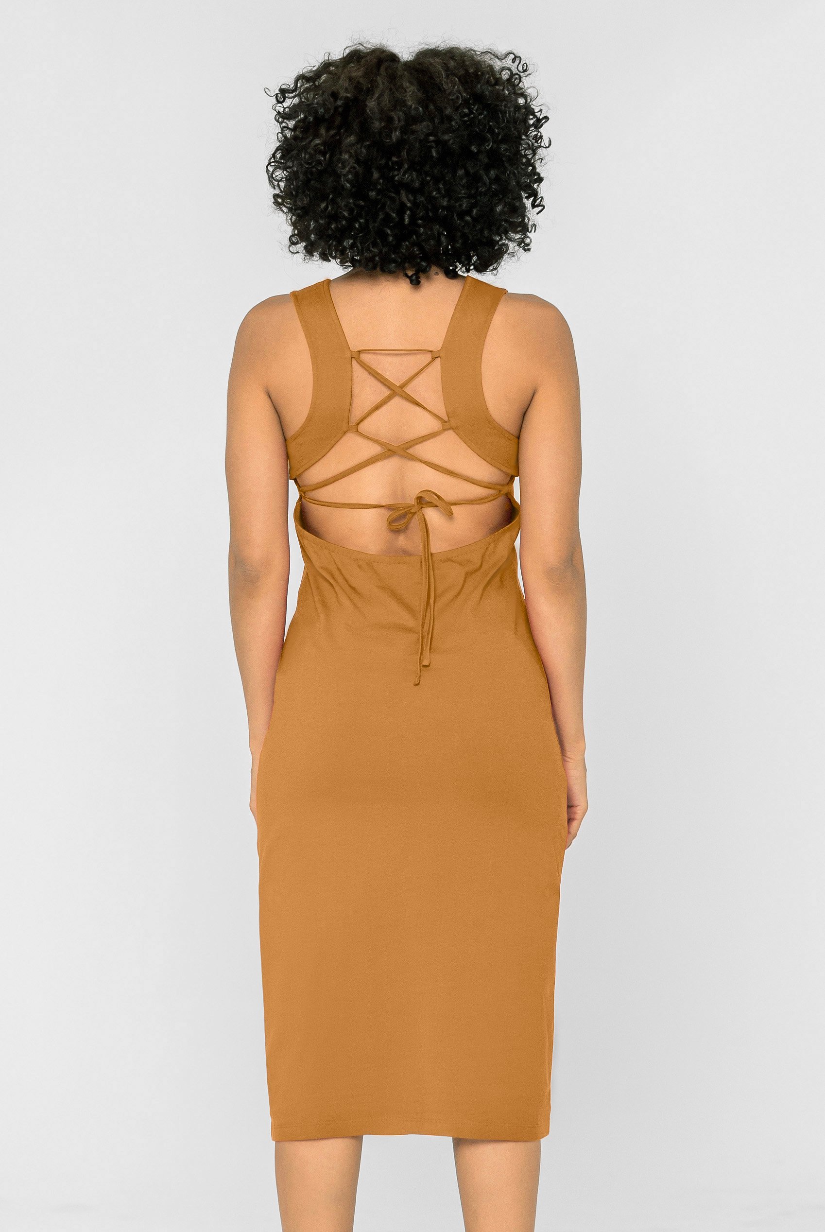 Jersey Dress with Adjustable Self-Fabric Straps