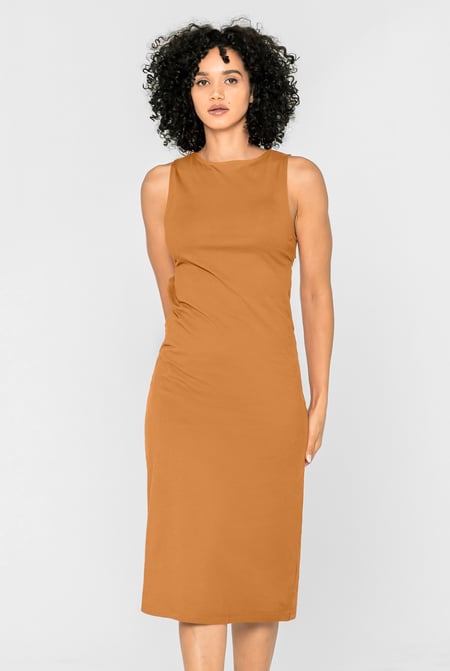 Blue Jersey Dress with Adjustable Self-Fabric Straps