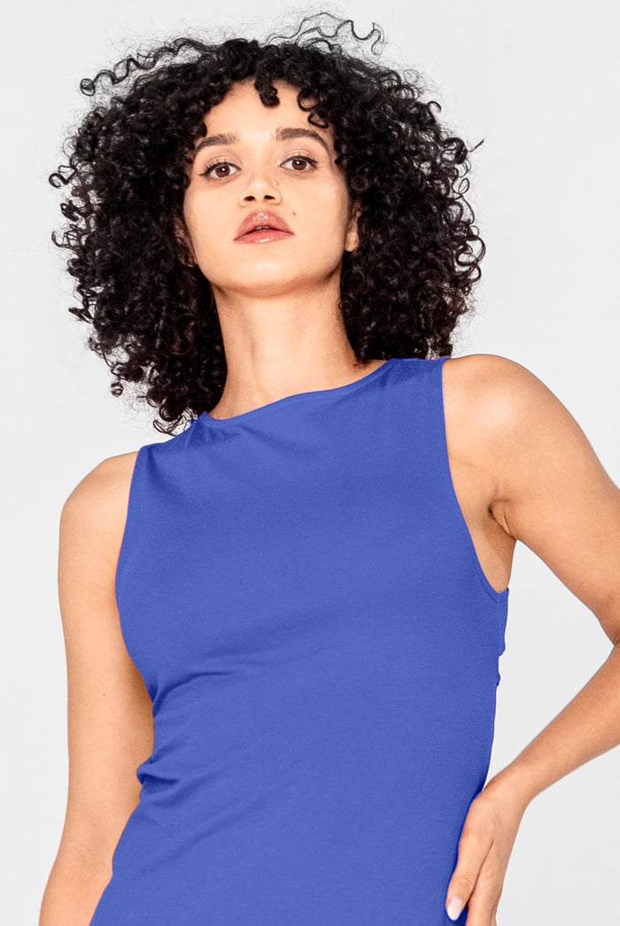 Jersey Dress with Adjustable Self-Fabric Straps