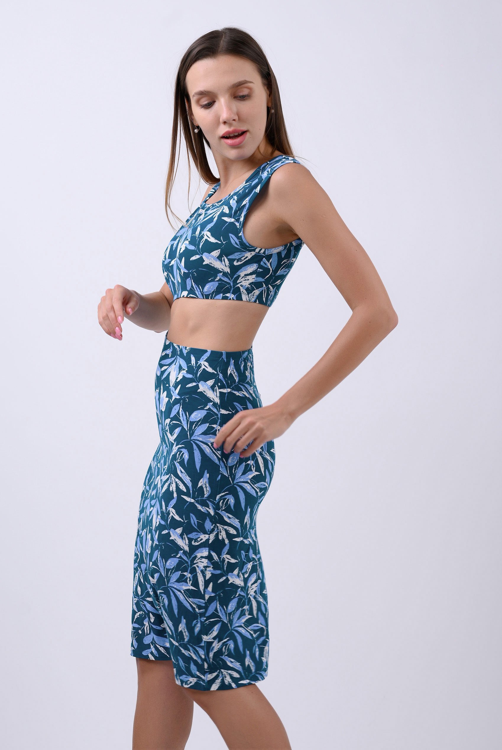 Women's Printed Midi Dress with Cut-Out Detail