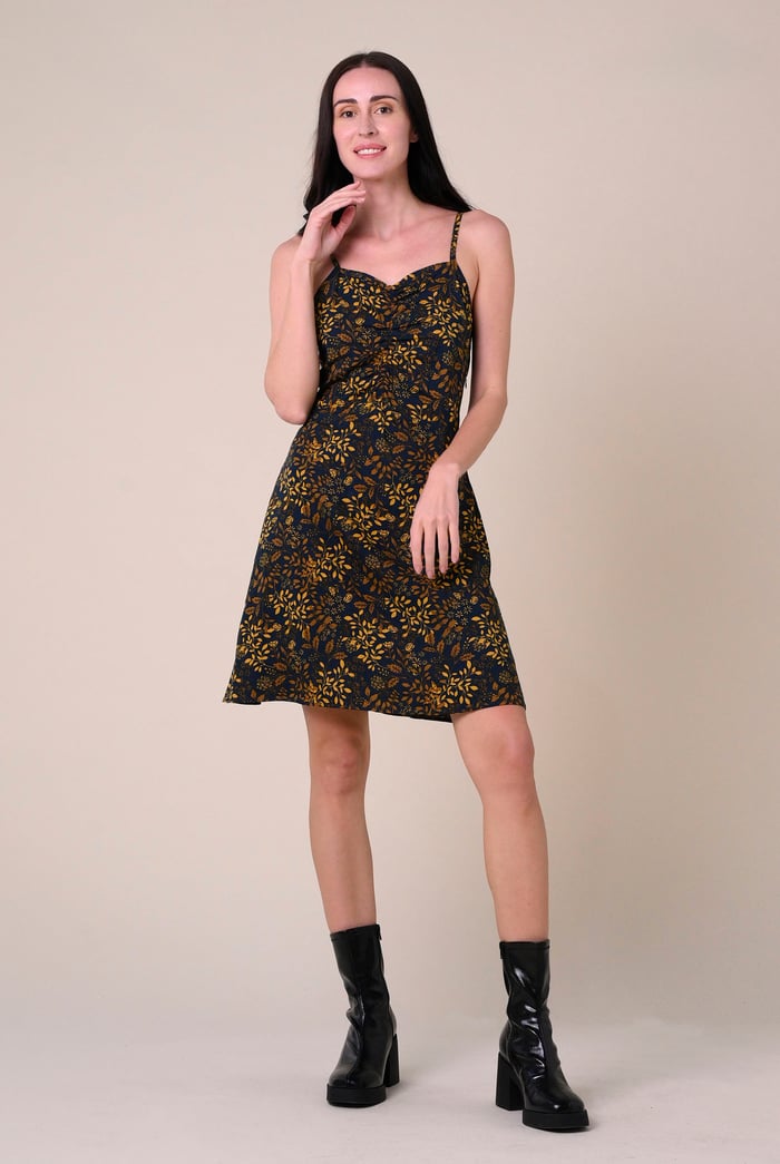 Women's Cami Mini Dress with Ruched Front