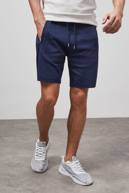 Men's Navy Essential Drawstring Jersey Shorts