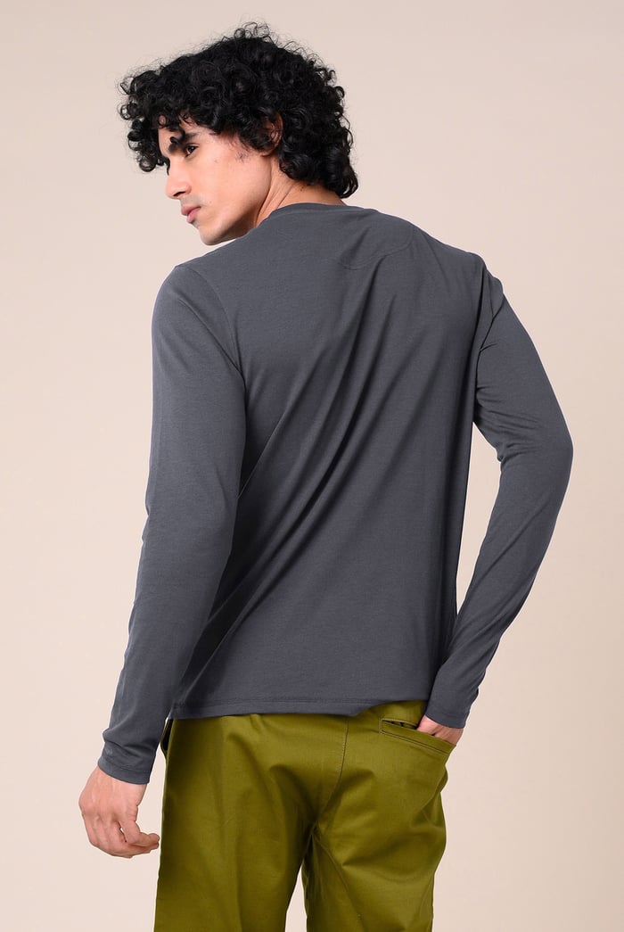 Men's Crew Neck Henley T-Shirt
