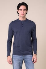 Men's Crew Neck Henley T-Shirt
