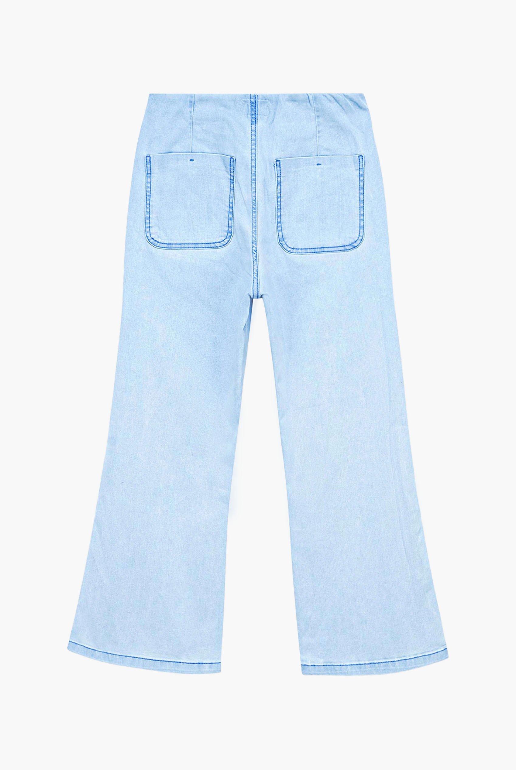 Super Light Cropped Flared Buttoned Jeans