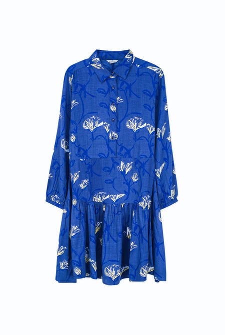 Navy Floral Shirt Dress
