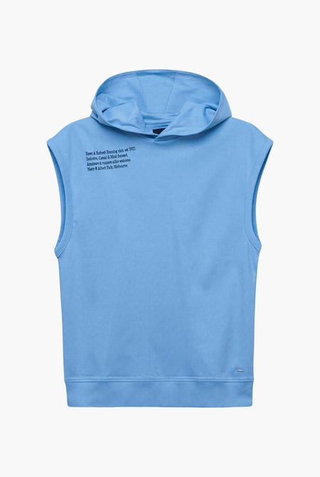 Blue Contrast Printed Hoodie