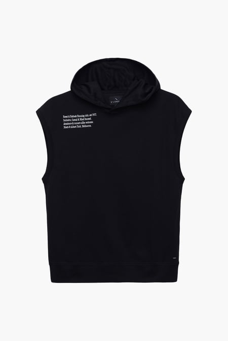 Black Contrast Printed Hoodie