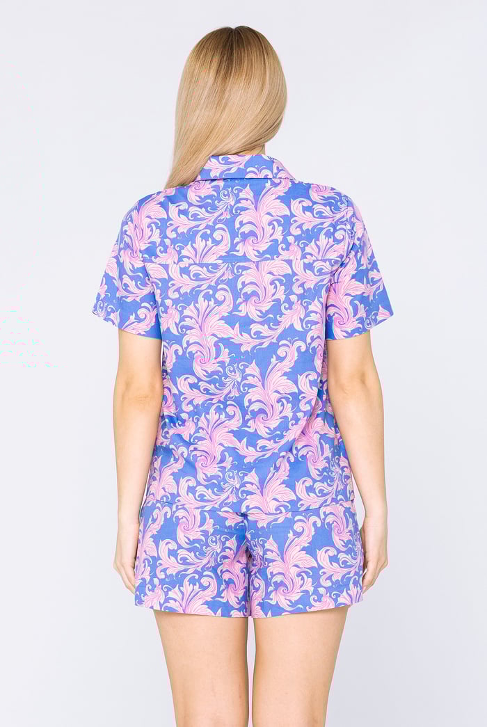 Printed Woven Shirt & Shorts Set