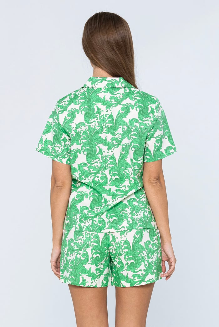 Printed Woven Shirt & Shorts Set