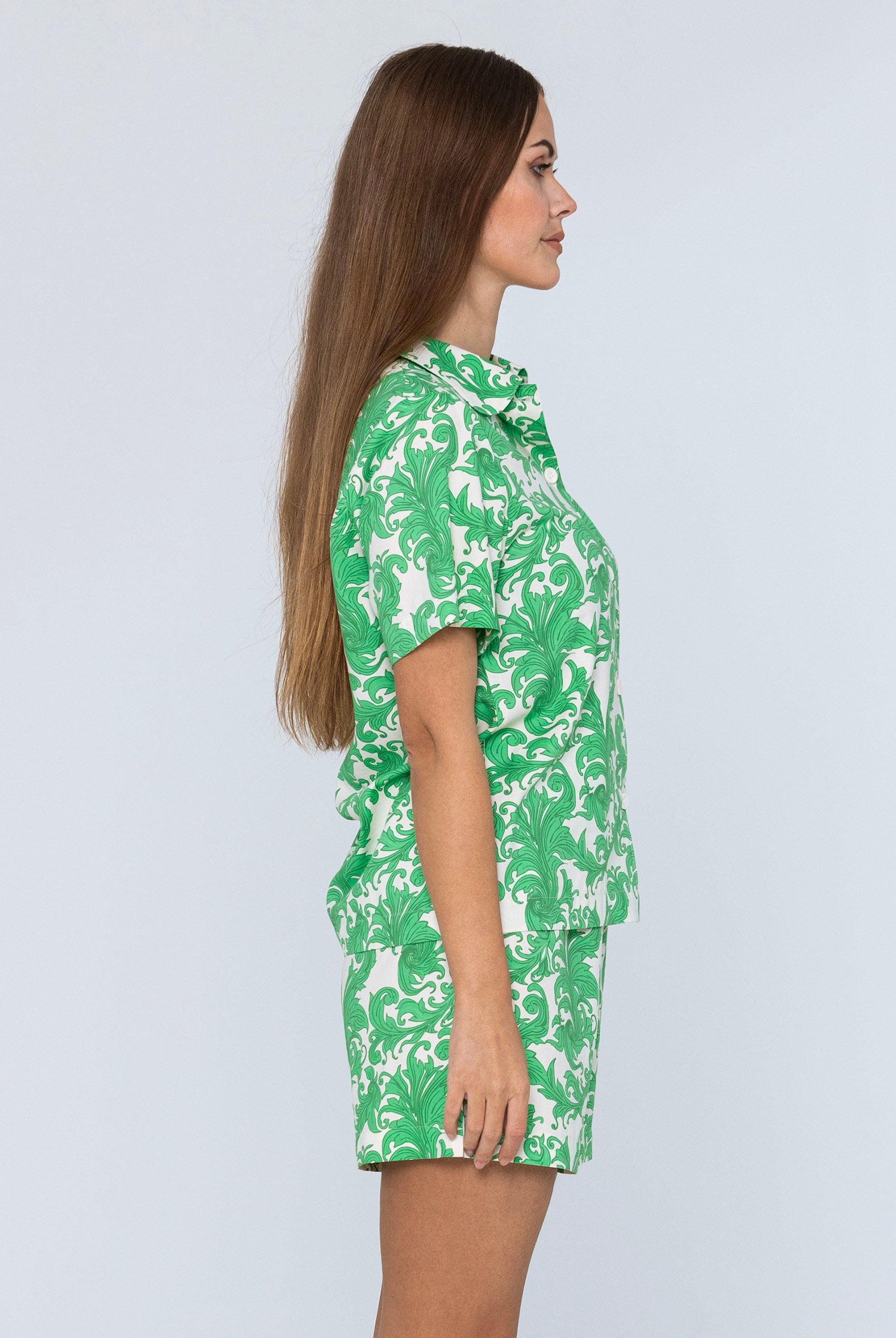 Printed Woven Shirt & Shorts Set