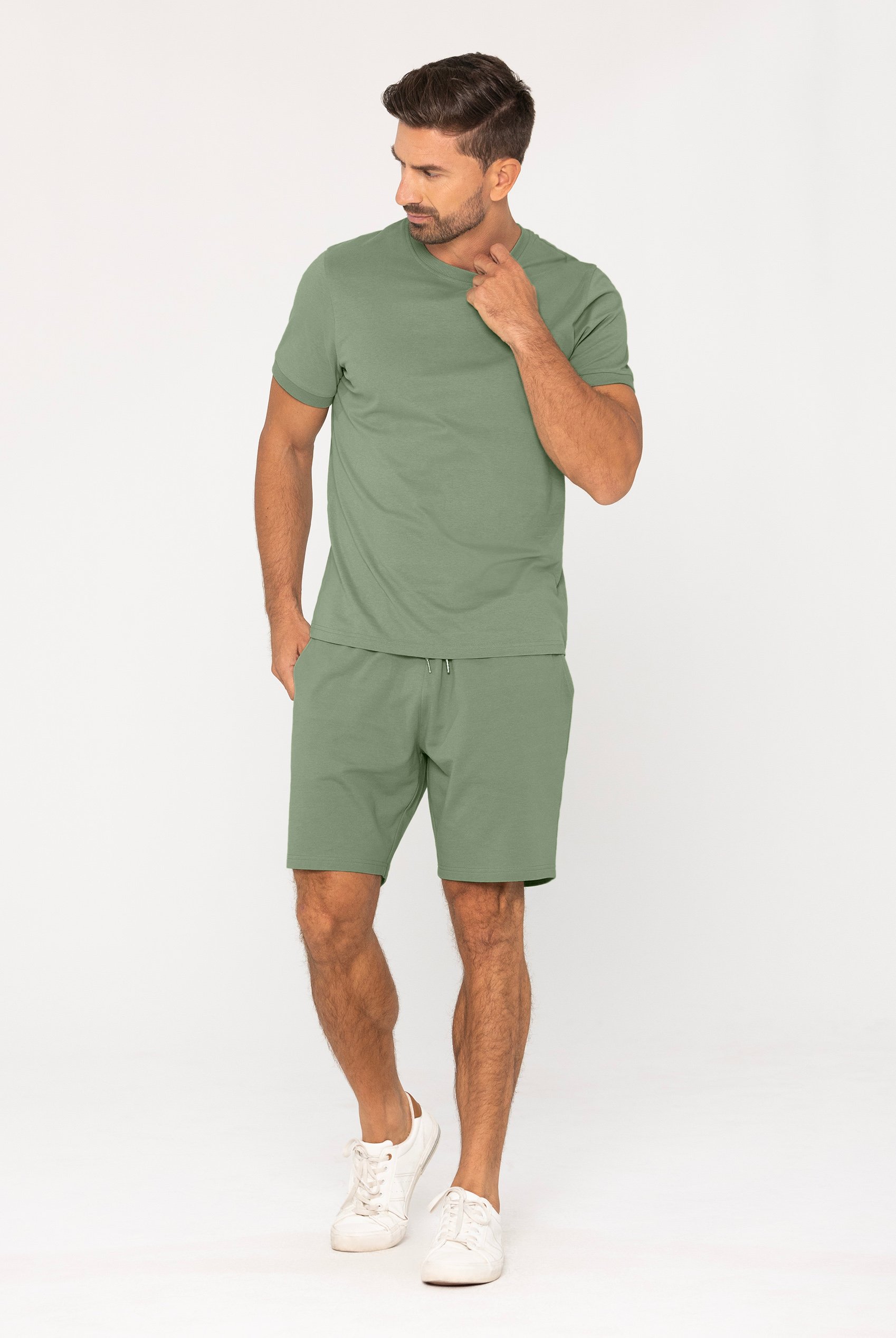 Loungewear Set With Short Sleeve Top And Shorts