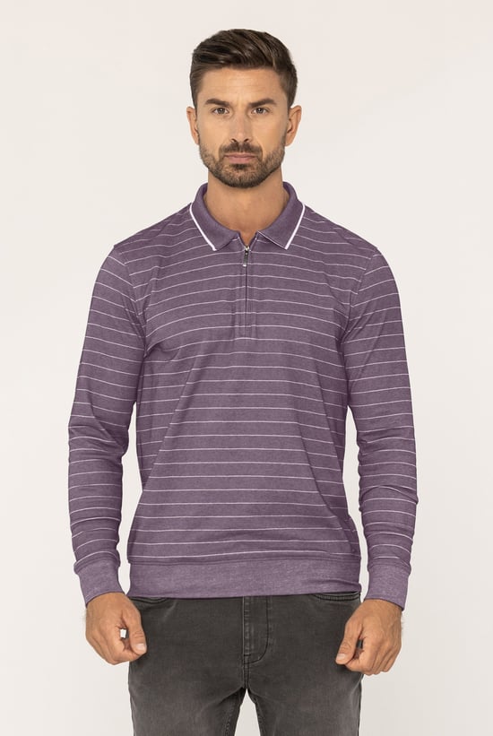 Half Zip Long Sleeve Polo Shirt