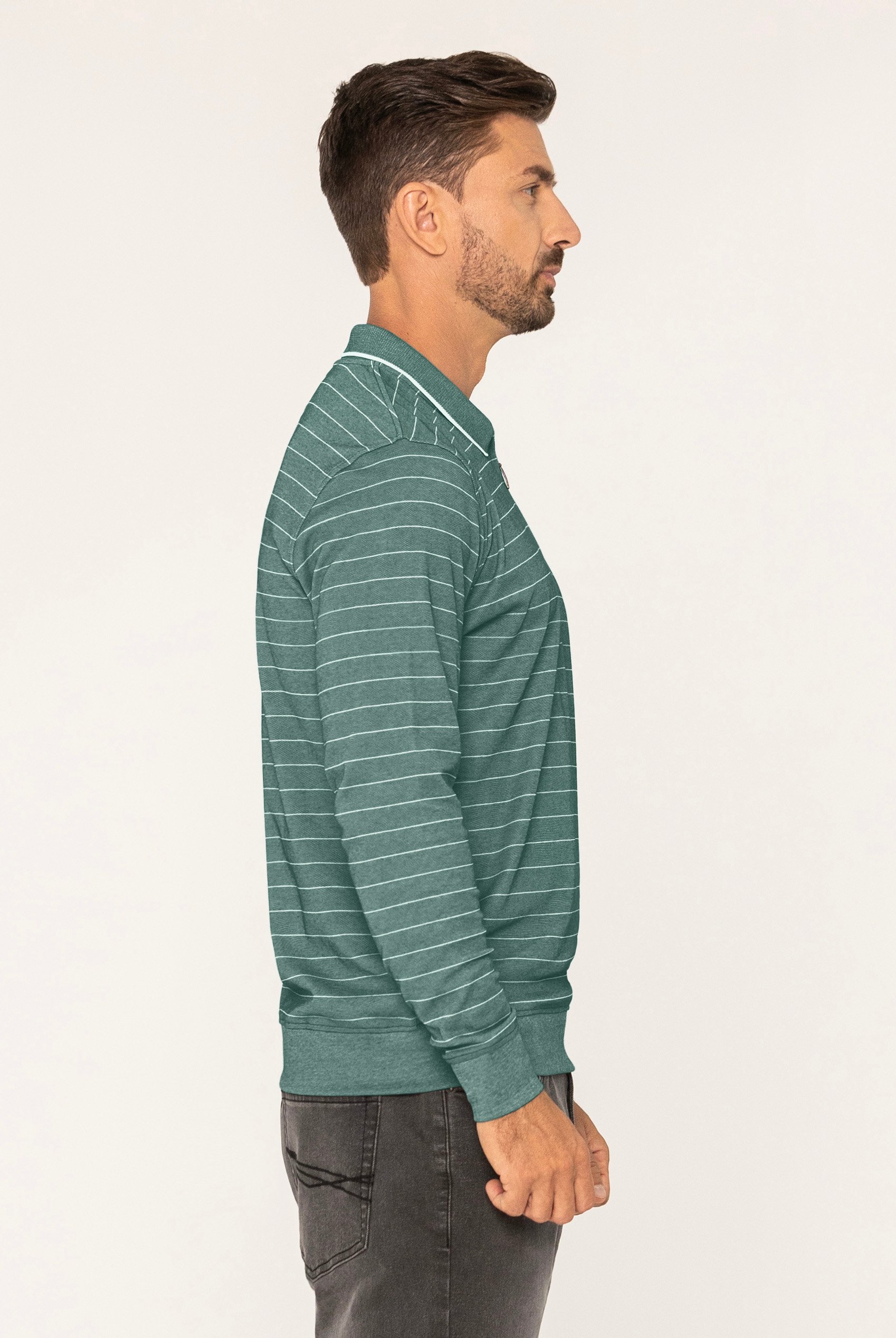 Half Zip Long Sleeve Polo Shirt