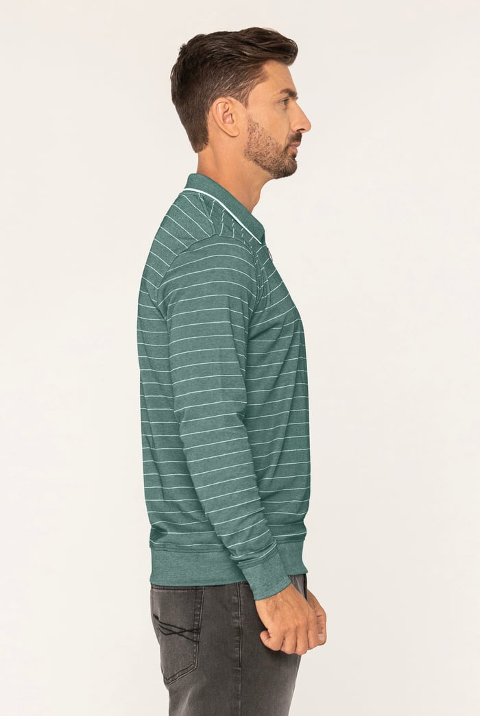 Half Zip Long Sleeve Polo Shirt