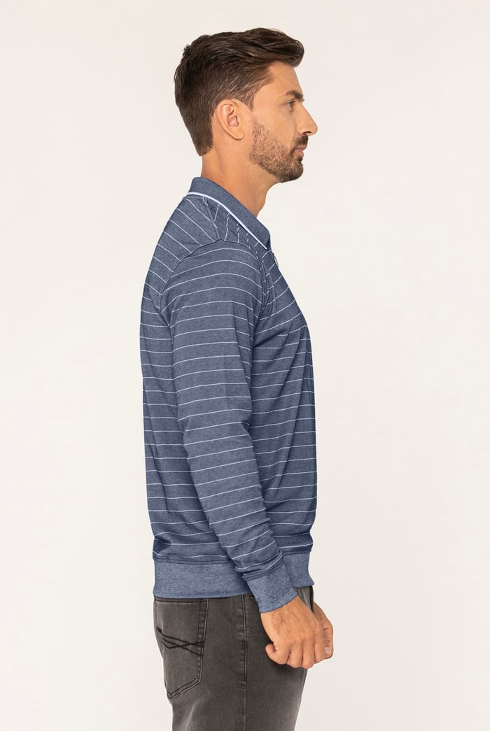 Half Zip Long Sleeve Polo Shirt