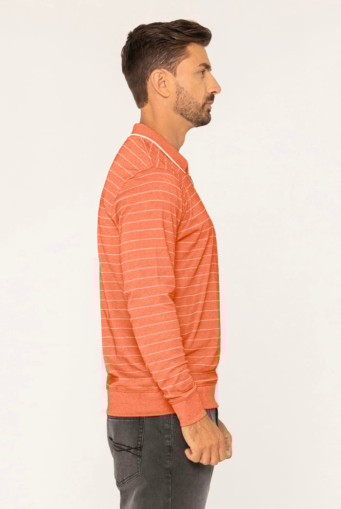 Half Zip Long Sleeve Polo Shirt