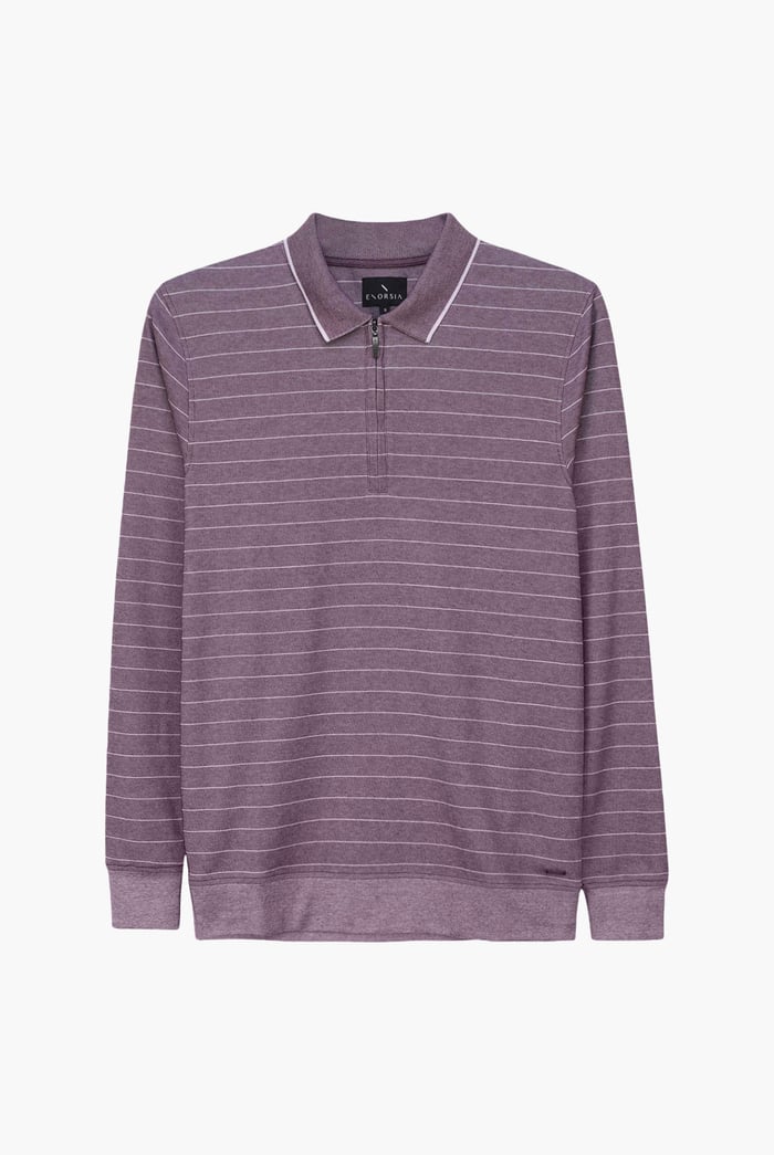 Half Zip Long Sleeve Polo Shirt