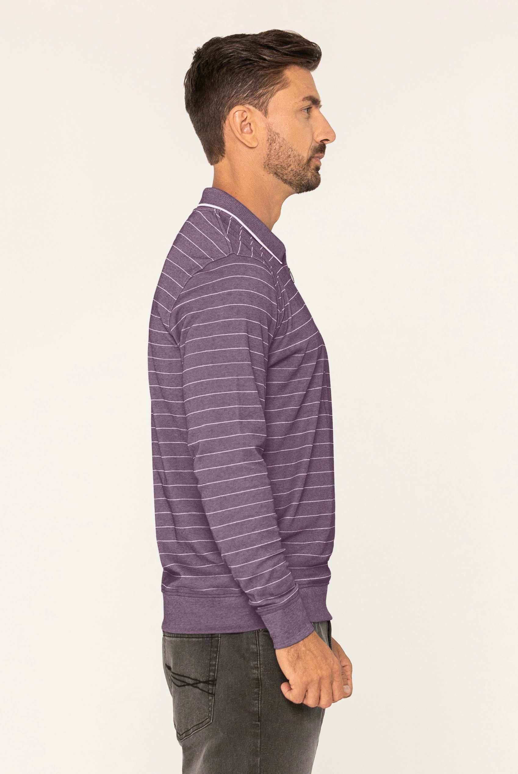 Half Zip Long Sleeve Polo Shirt