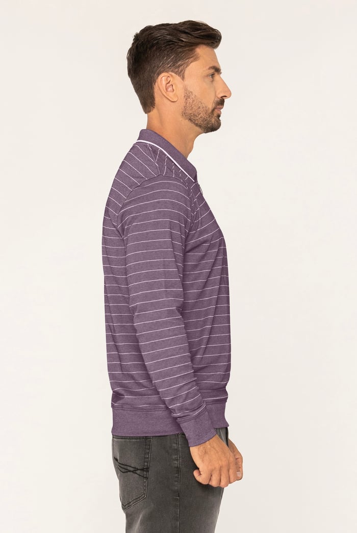Half Zip Long Sleeve Polo Shirt