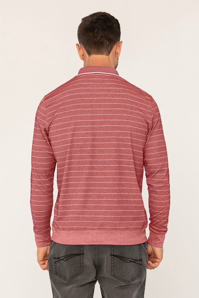 Half Zip Long Sleeve Polo Shirt