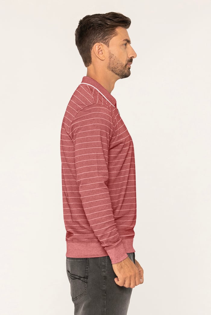Half Zip Long Sleeve Polo Shirt