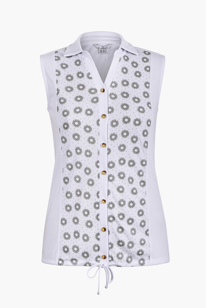 Sleeveless Printed Tie Hem Tops