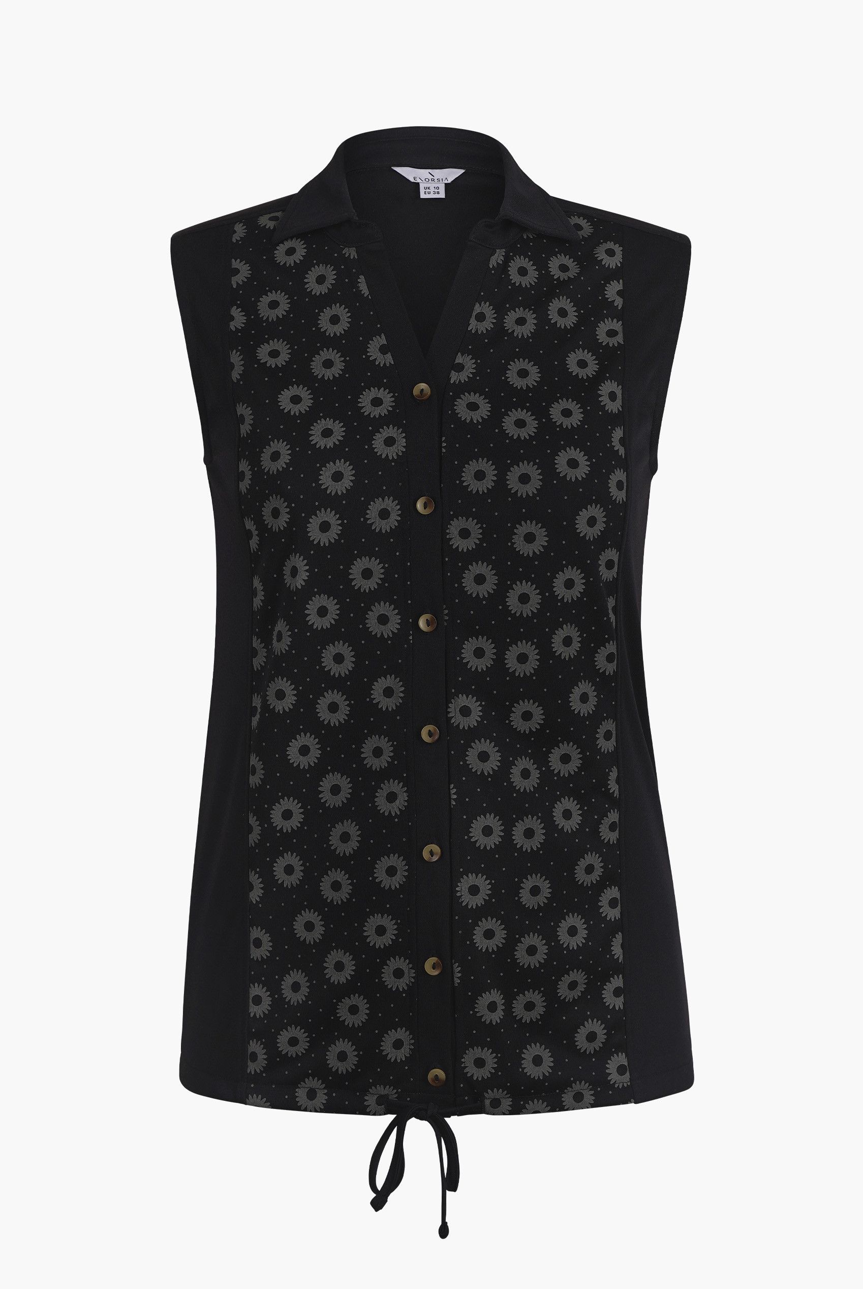 Sleeveless Printed Tie Hem Tops