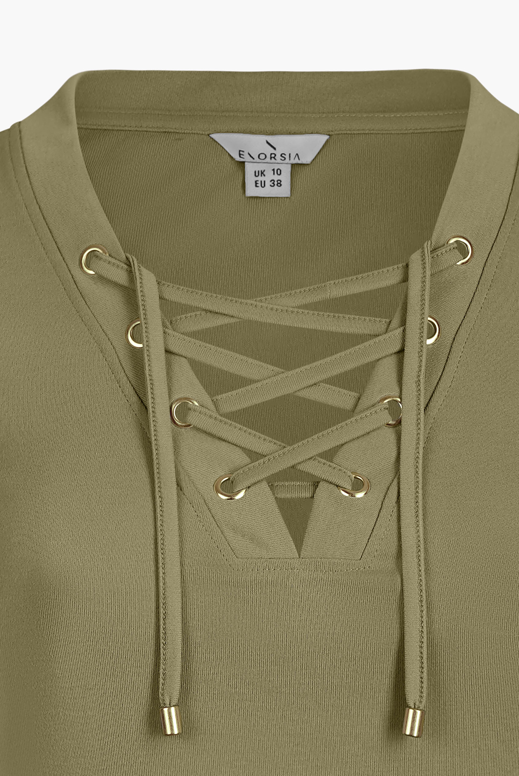 Lace-Up V Neck Short Sleeve Top