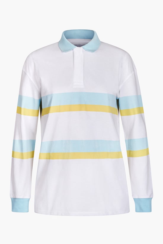 Women's Rugby Polo With Contrast Stripes