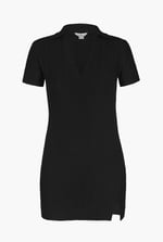 Deep V-Neck Polo Collar Mini Dress