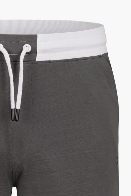 Grey Contrast Waistband Regular Fit Shorts