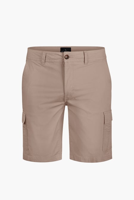 Beige Ripstop Textured Cargo Shorts