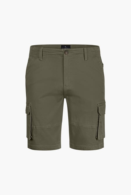 Men's Olive Stretch Cotton Cargo Shorts