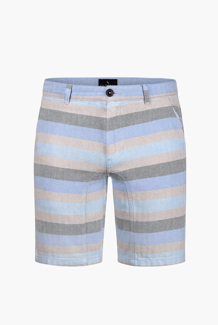 Men's Multicoloured Textured Striped Chino Short